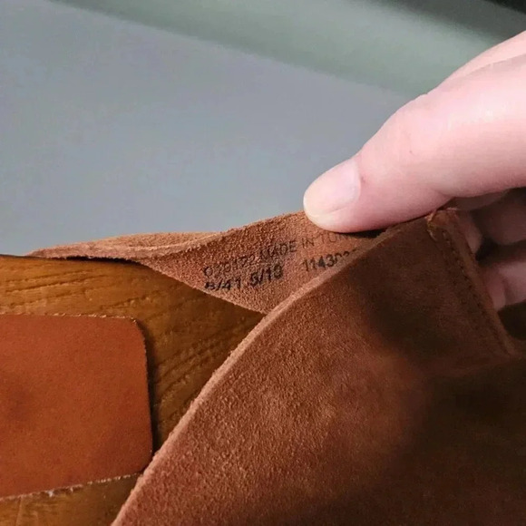 Asos Design |  BROWN Suede Clogs Mules with Antique Gold Tone Studs - Picture 7 of 11